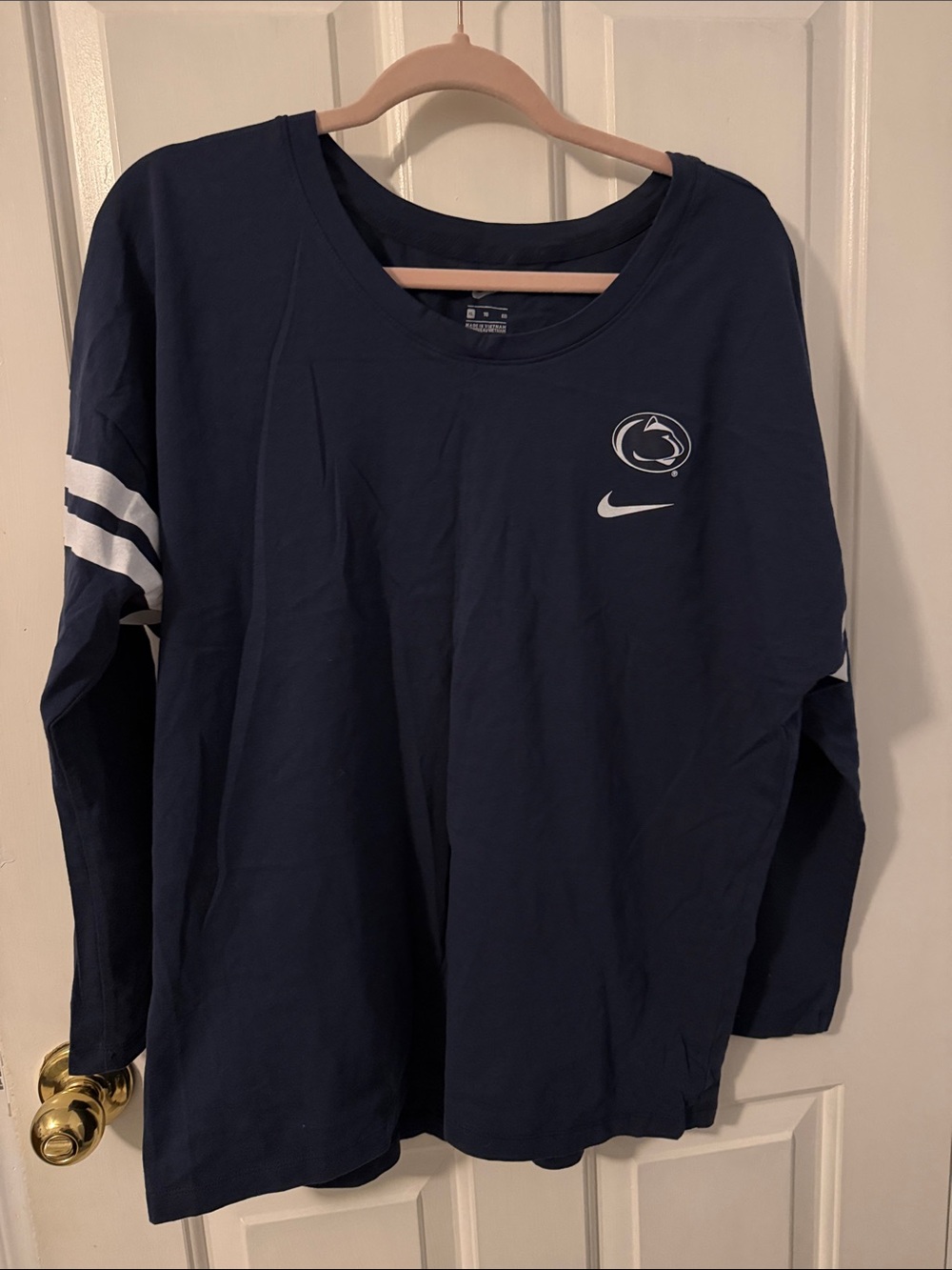 Nike Navy Long-Sleeve Penn State Nittany Lions Tee with White Accents
